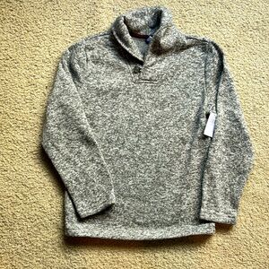 Boys Pullover Sweater Cowl Neck Collar Marled Gray (Large) NWT